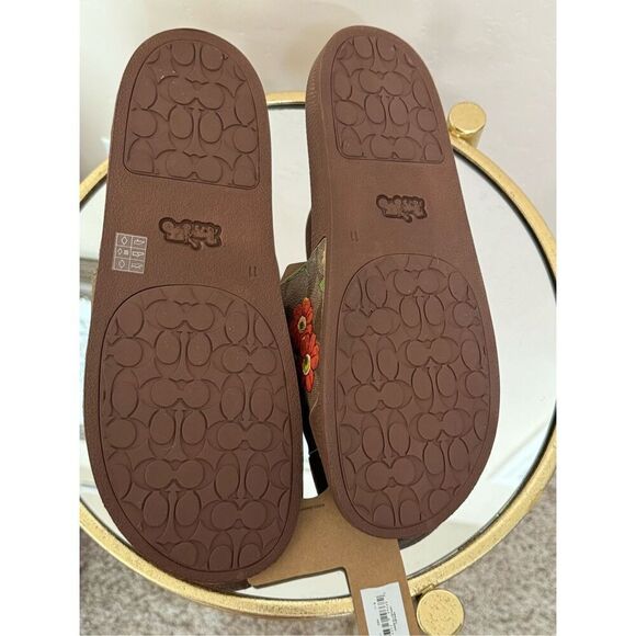 Coach NWT Floral Logo Slide Sandals size 11 - Picture 5 of 6